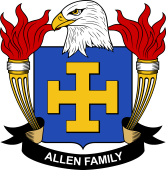 Coat of arms used by the Allen family in the United States of America