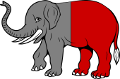 Elephant Passant Per Pale