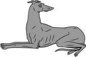 Greyhound Couchant Reguardant