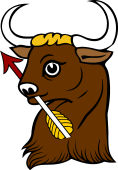 Steer (Ox) head erased holding arrow