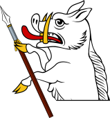 Demi Boar Holding Fringed Spear