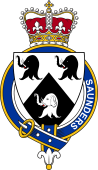 British Garter Coat of Arms for Saunders (England)