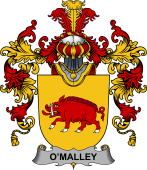 Irish Family Coat of Arms (v.25b) Malley or O'Malley