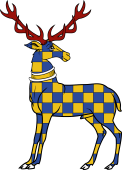Stag Statant Regardant Collared Checkie