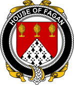 Irish Coat of Arms Badge for the FAGAN family