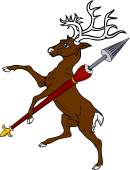 Reindeer Rampant Holding Tilting Spear