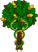 Oak Tree Serpents Entwined