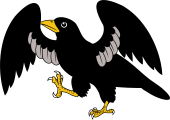 Crow or Rook Rampant Wings Expanded