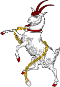 Goat Rampant Collared and Chained