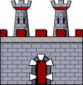 Castle Wall-Embattled-2 Towers