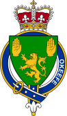 British Garter Coat of Arms for Okeefe (Ireland)