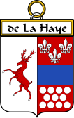 French Coat of Arms Badge for de La Haye (Haye de la)