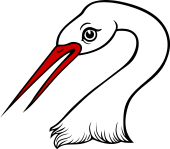 Stork Head Erased Bill Open