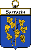 French Coat of Arms Badge for Sarrazin