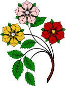 Heraldic Roses (3) Stalked-Leaved