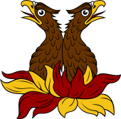 Eagle Heads Addorsed Issuing Flames