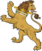 Lion Rampant Reguardant Ducally Gorged