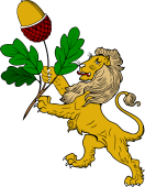 Lion Rampant, Holding an Oak Slip