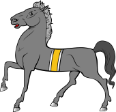 Horse Passant Belted or Sanglé