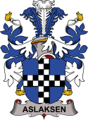 Coat of arms used by the Danish family Aslaksen