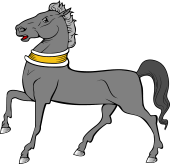 Horse Passant and Collared