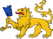 Lion Passant Holding Eagle Leg