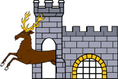Stag Issuing from Tower and Wall