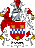 English Coat of Arms for the family Savery