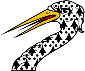 Heron Head Couped Ermine