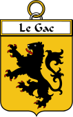 French Coat of Arms Badge for Le Gac