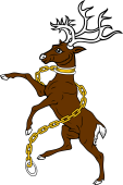 Reindeer Rampant Collared and Chained