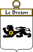 French Coat of Arms Badge for Le Breton (Breton le)