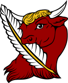Bull Head Erased Holding Quill