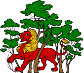 Lion Passant in the Trees