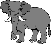 Elephant Passant Guardant