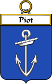 French Coat of Arms Badge for Piot
