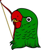 Parrot Head Erased Holding Bow
