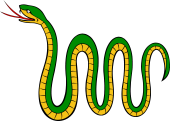 Serpent Gliding or Waved in Fesse