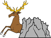 Stag Courant-Issuing out of Mountain