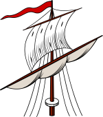 Mast and Sail of a Ship flotant at top