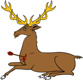 Stag Lodged, Wounded in the Breast by an Arrow