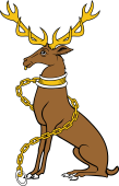 Stag Sejant Collared and Chained