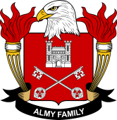 Coat of arms used by the Almy family in the United States of America