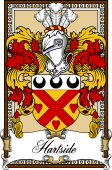 Scottish Coat of Arms Bookplate for Hartsyde or Hartside