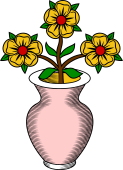 Roses (3) in Flower Pot