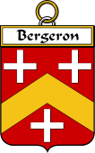 French Coat of Arms Badge for Bergeron