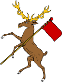 Stag Rampant Holding Banner