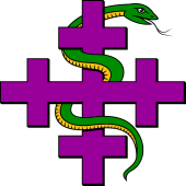 Cross Crosslet Enwrapped by Serpent