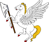 Pegasus Rampant Battle-Axe Betw Forelegs
