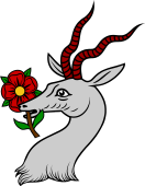 Antelope Head Holding Rose
